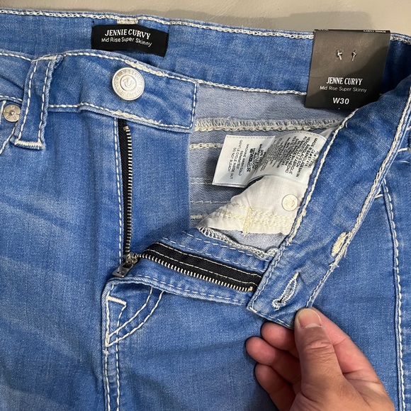 NWT - True Religion Women’s Jennie Curvy Mid Rise Super Skinny Jeans - Size 30 - Picture 6 of 11